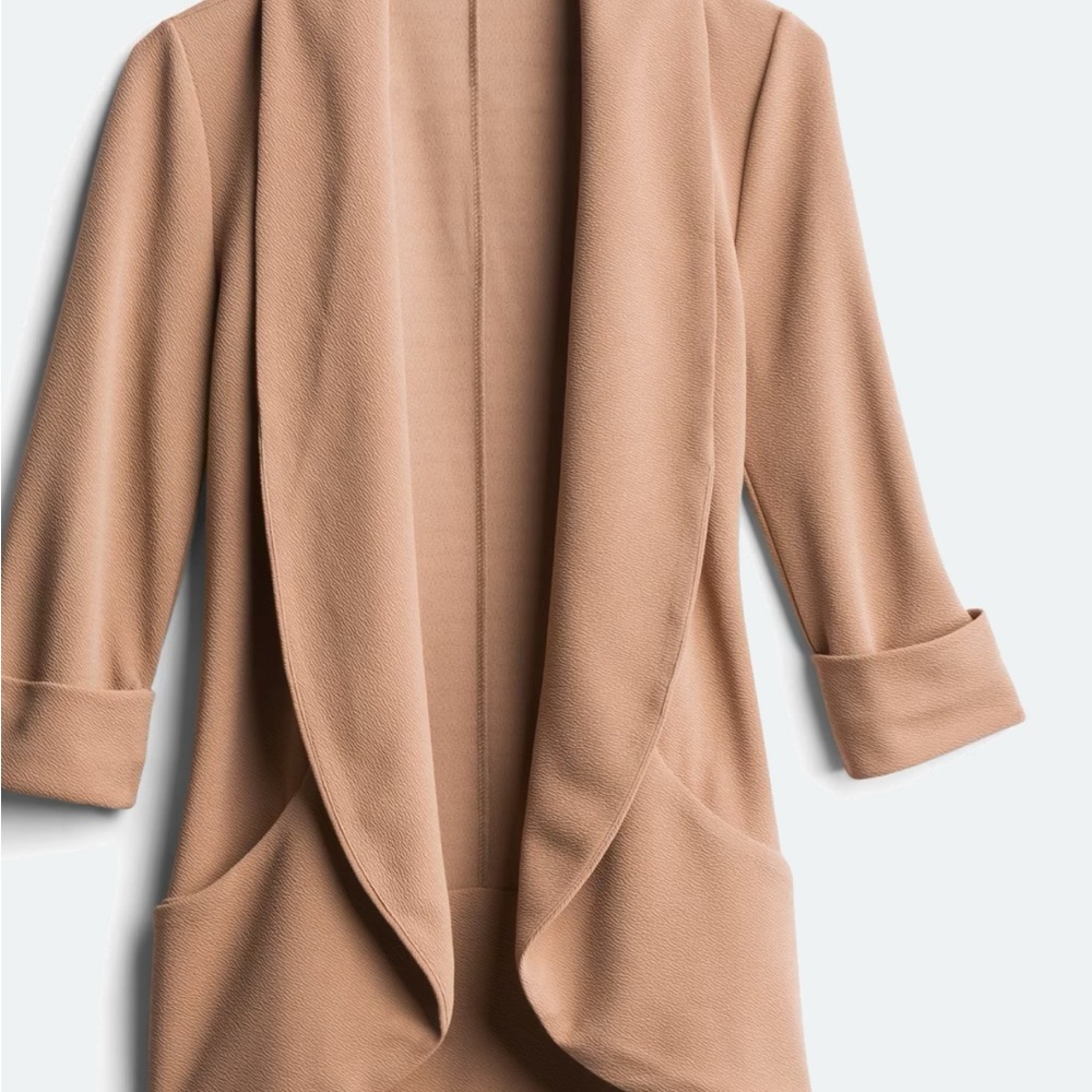 Chic Tan Open Front Blazer